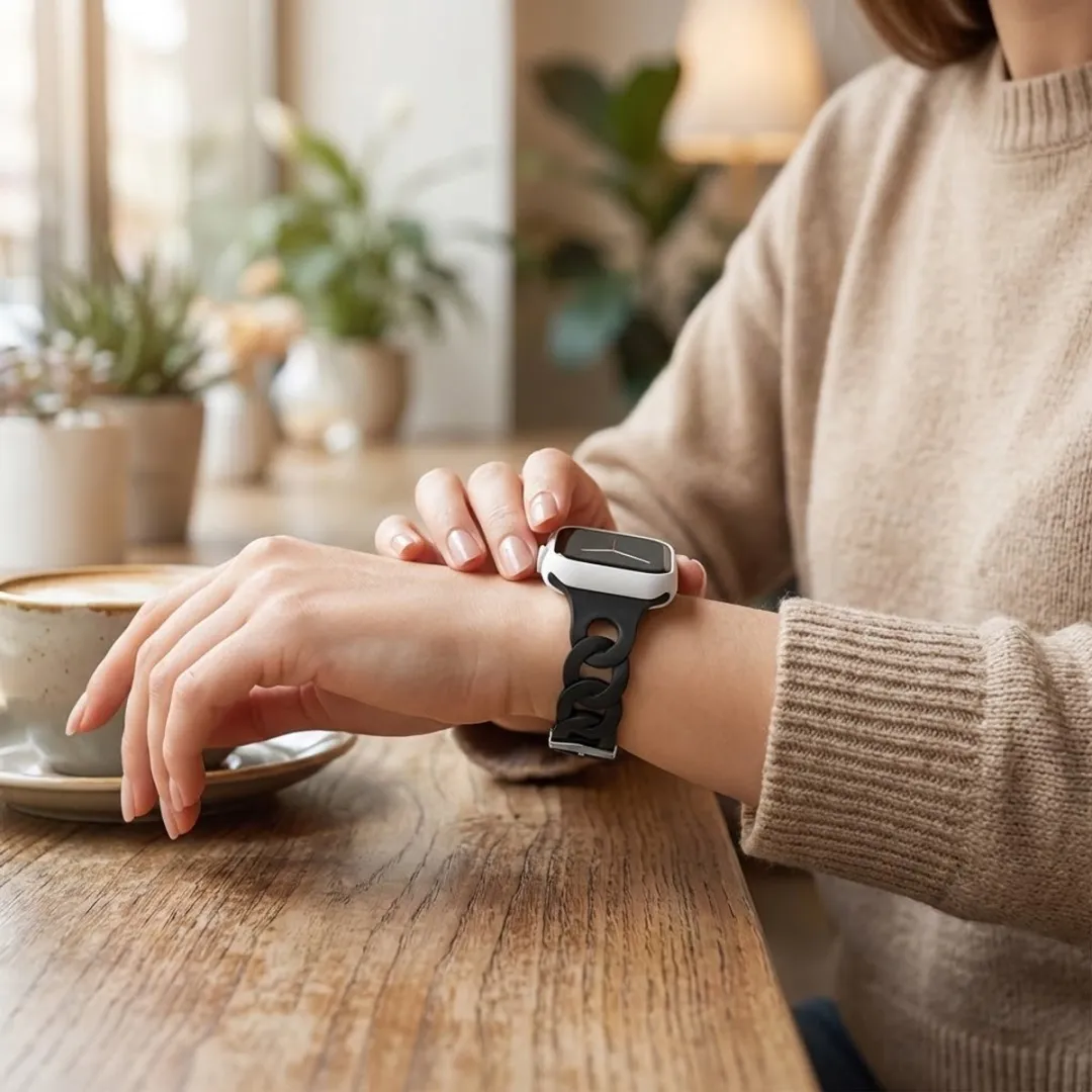 NUVEX Zwart Horlogebandje Apple Watch 41mm - Ultra Dun Silicone