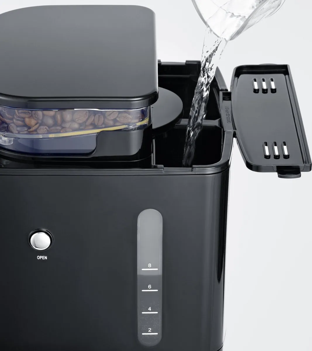 Severin KA 4814 Koffiezetapparaat met Bonenmaler 1L - 8 Kopjes - Zwart/RVS