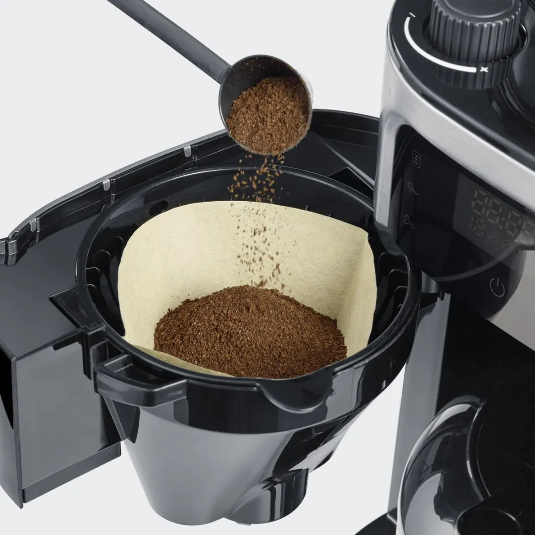 Severin KA 4814 Koffiezetapparaat met Bonenmaler 1L - 8 Kopjes - Zwart/RVS