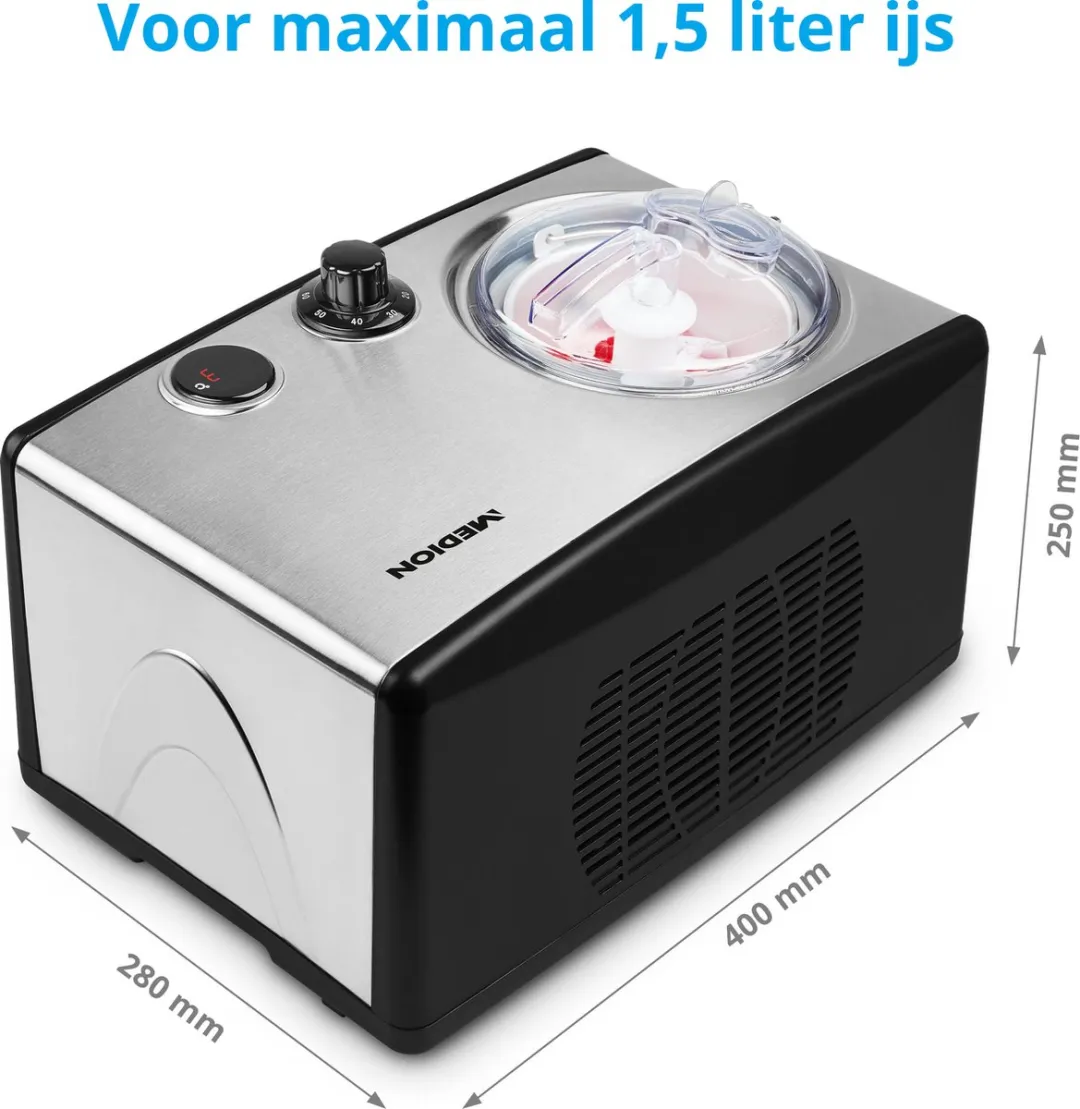 Medion MD18387 Ijsmachine 1,5L - Zilver