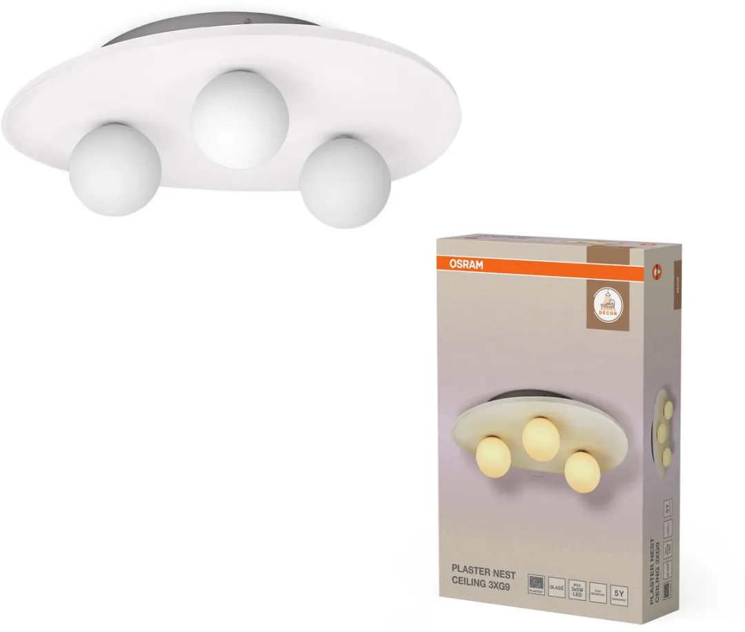 Osram Decor Plaster Nest Plafondlamp - 3xG9 - Wit