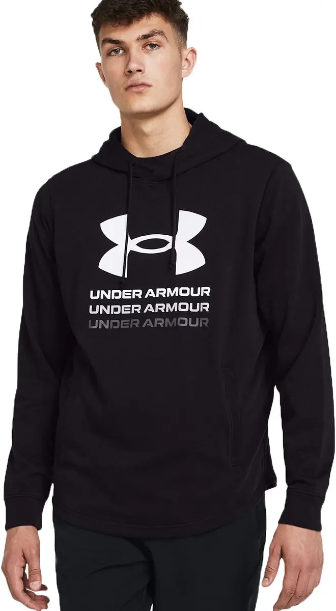 Under Armour Rival Terry Graphic Hoodie Heren - Zwart - 2XL - afbeelding 3 van 4