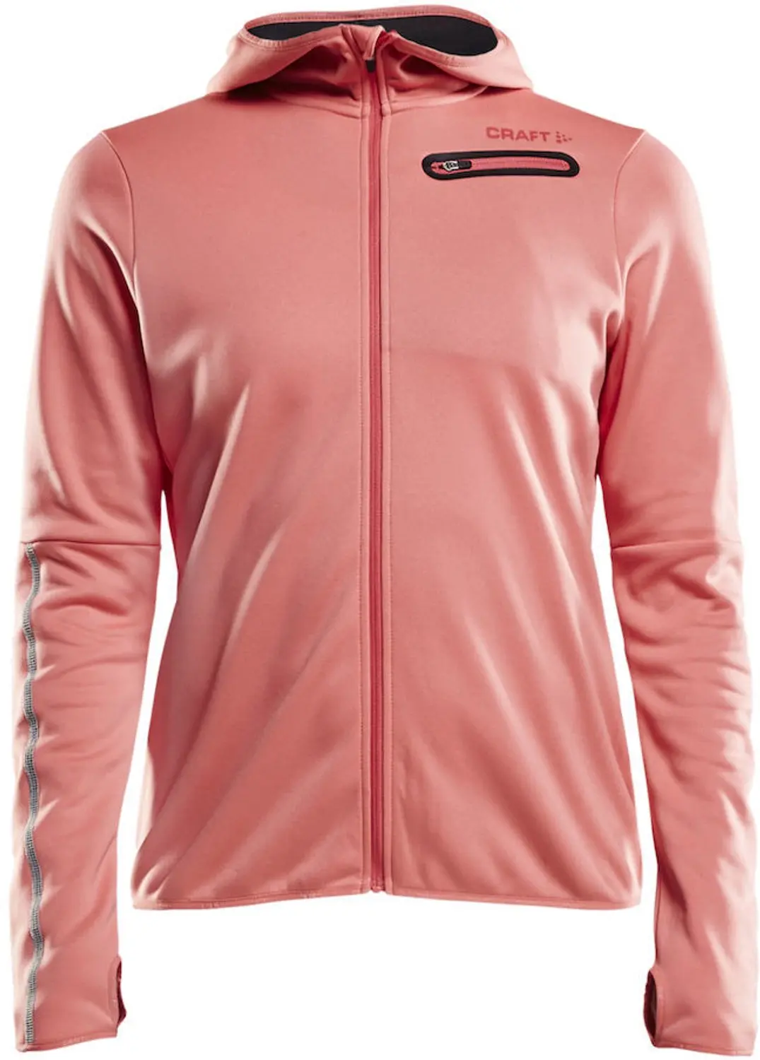 Craft Eaze Jersey Hood Jacket dames skivest roze