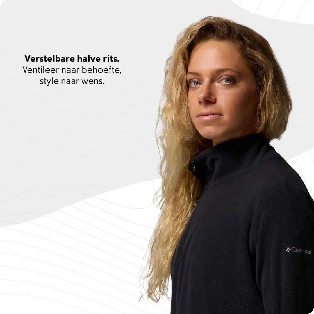 Columbia Glacial IV 1/2 Zip Fleecetrui Dames - Zwart - M - afbeelding 5 van 6