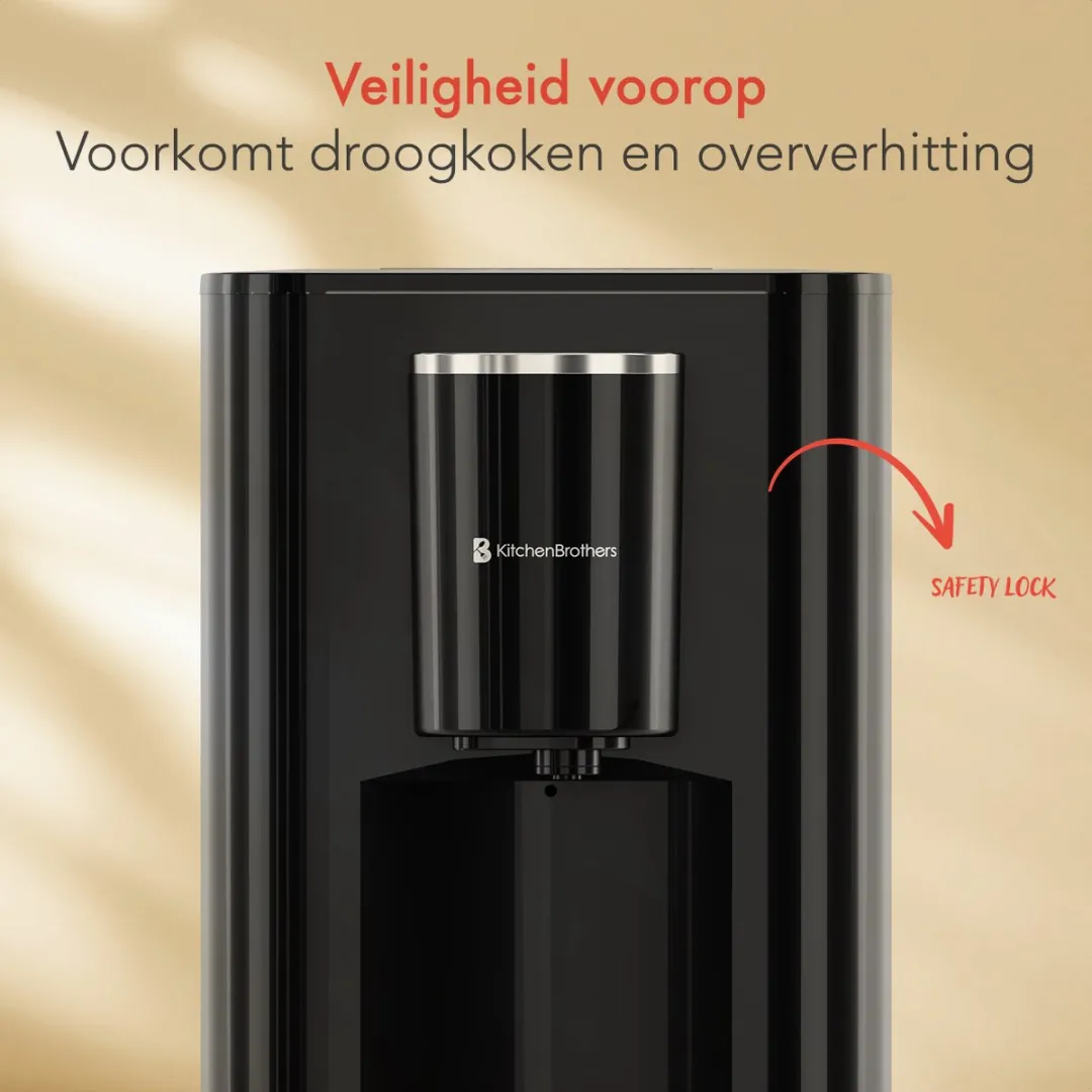 KitchenBrothers KB769 Heetwaterdispenser 2.9L - 5 standen - 2600W - Zwart