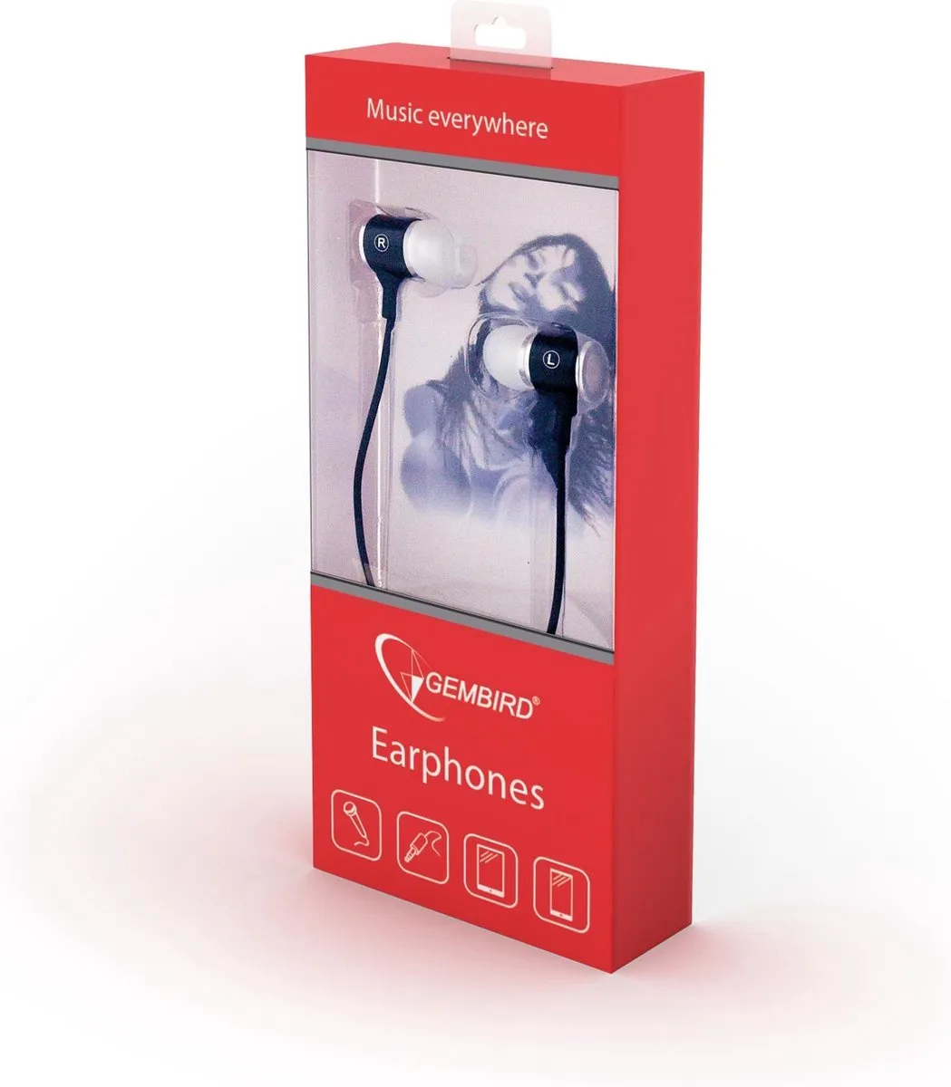Gembird MHS-EP-001 In-ears met microfoon - Zwart