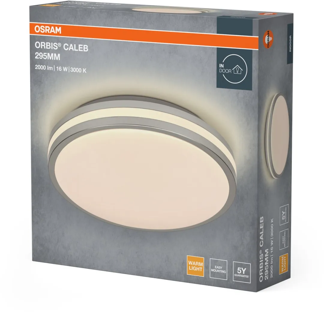 Osram Orbis Caleb LED Plafondlamp 295mm - 16W Warm Wit - Zilver