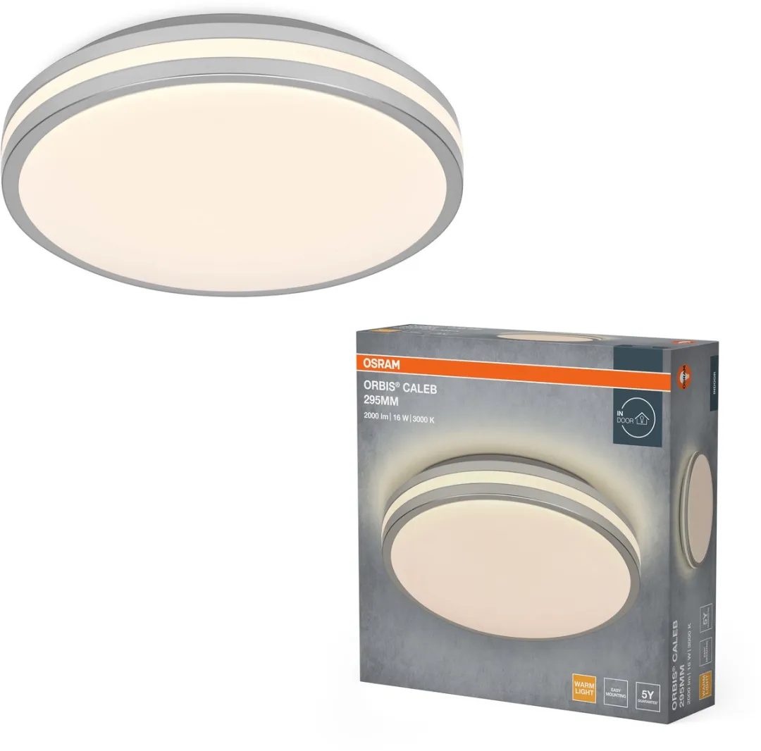 Osram Orbis Caleb LED Plafondlamp 295mm - 16W Warm Wit - Zilver