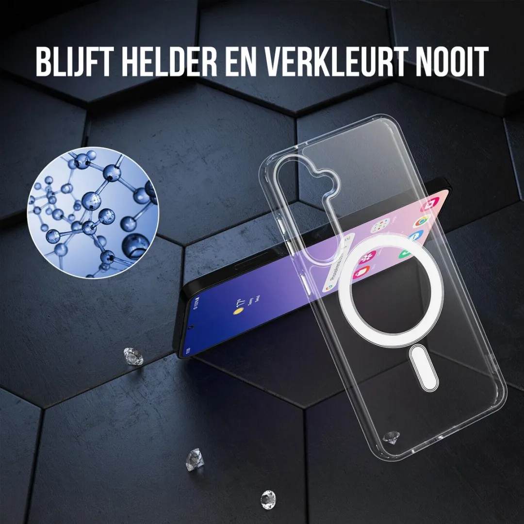 NUVEX Hoesje Galaxy S24 Magsafe - Transparant - 3x Screenprotector + 3x Cameraprotector - afbeelding 6 van 6