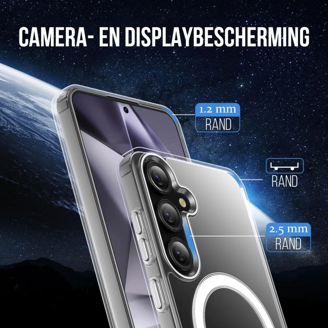 NUVEX Hoesje Galaxy S24 Magsafe - Transparant - 3x Screenprotector + 3x Cameraprotector
