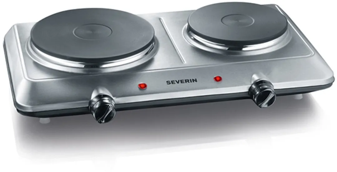Severin DK 1014 Dubbele Kookplaat RVS - 2 Zones 1000W/1500W