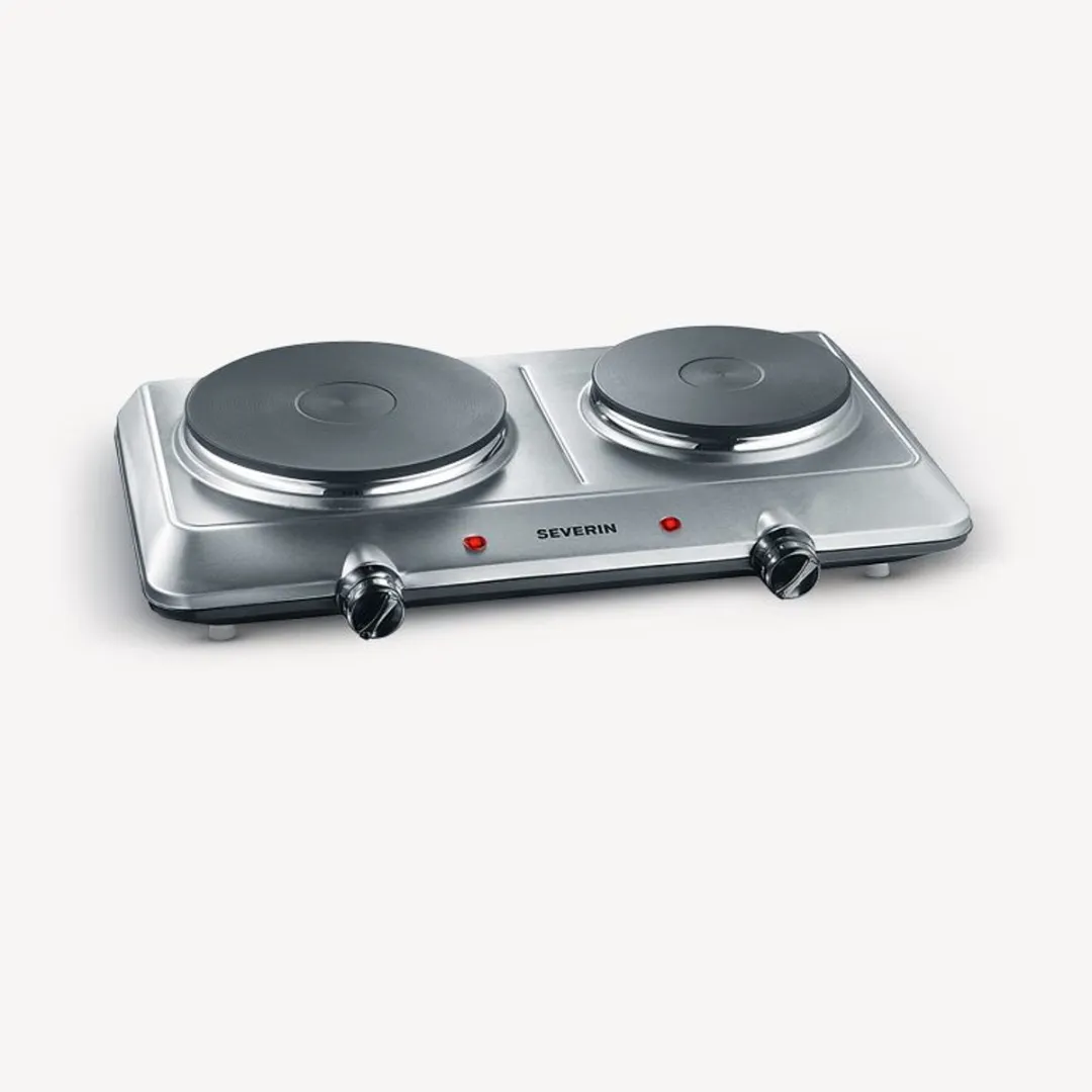 Severin DK 1014 Dubbele Kookplaat RVS - 2 Zones 1000W/1500W