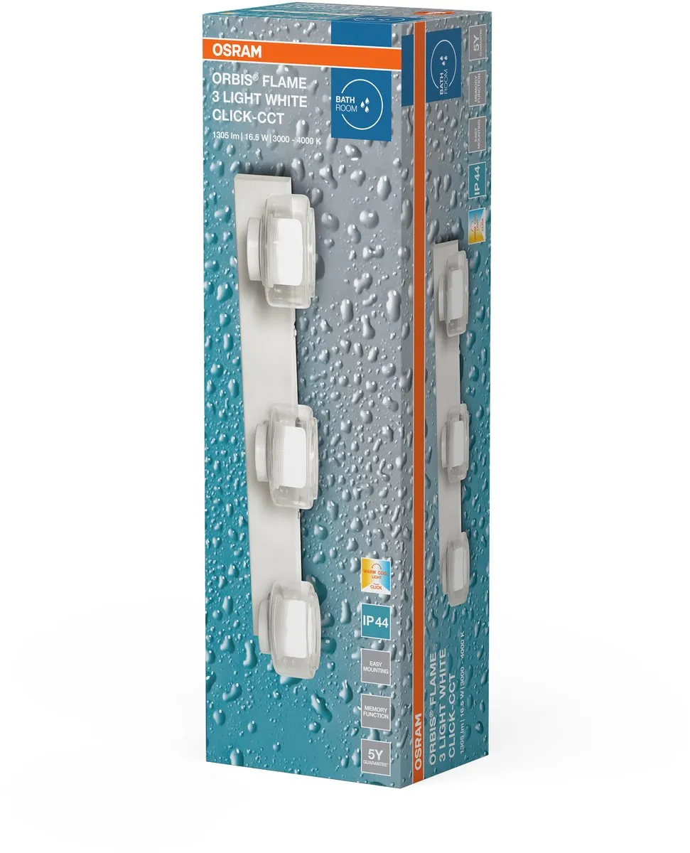 Osram Orbis Flame Wandlamp LED 16,5W 1050lm - Instelbare kleurtemperatuur 3000/4000K - Wit