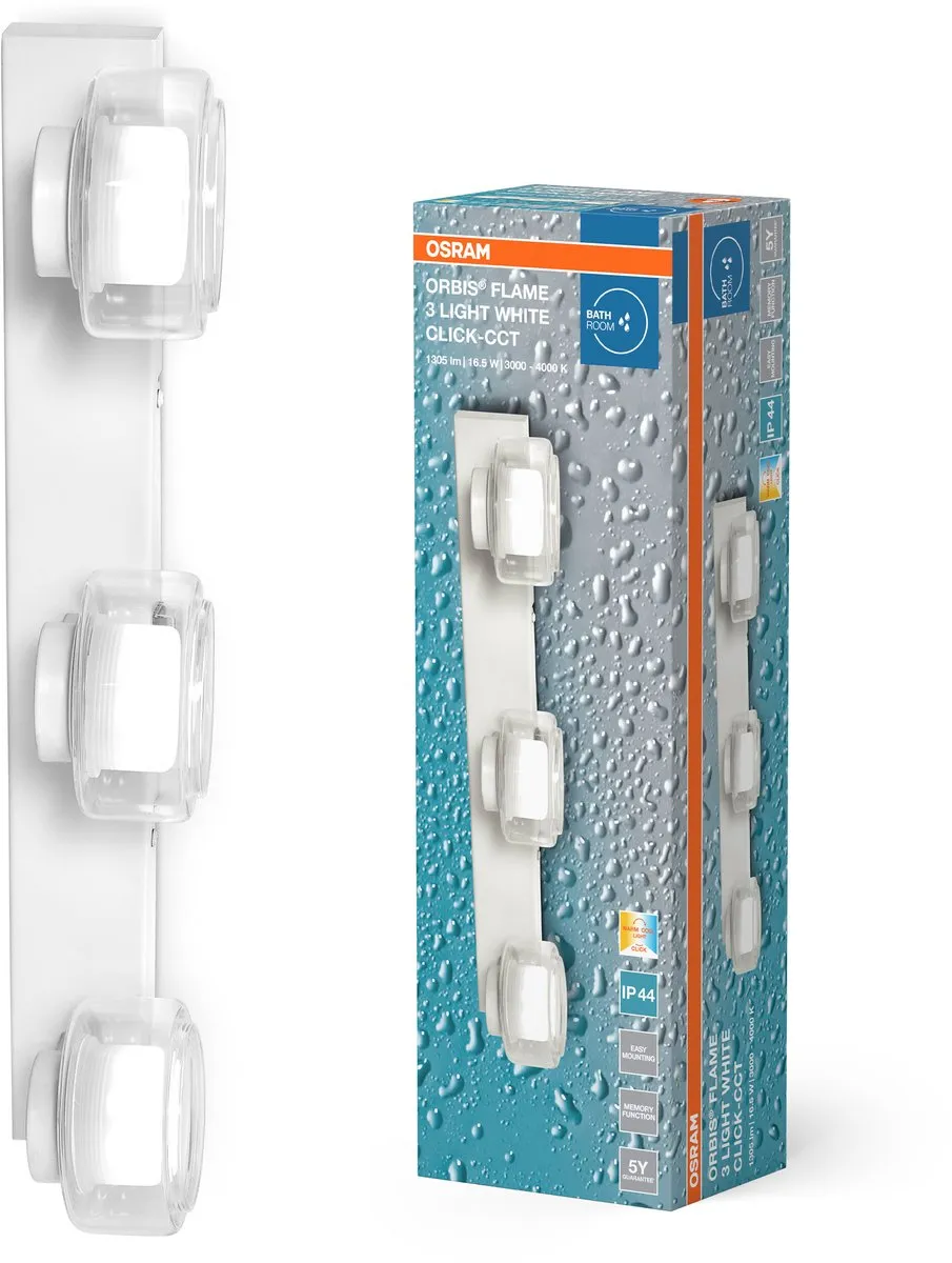 Osram Orbis Flame Wandlamp LED 16,5W 1050lm - Instelbare kleurtemperatuur 3000/4000K - Wit
