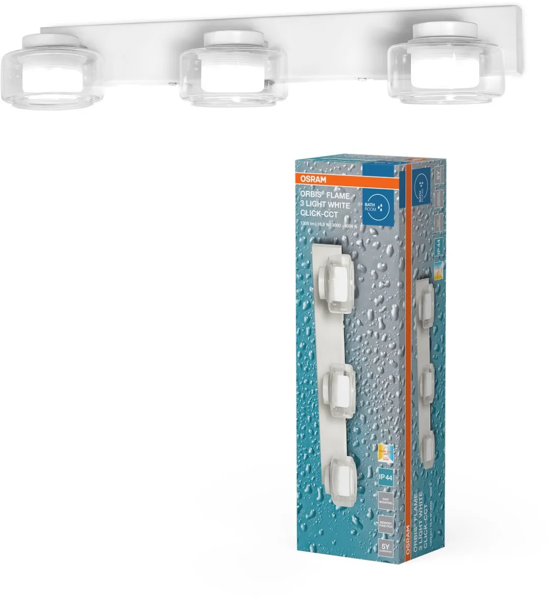 Osram Orbis Flame Wandlamp LED 16,5W 1050lm - Instelbare kleurtemperatuur 3000/4000K - Wit