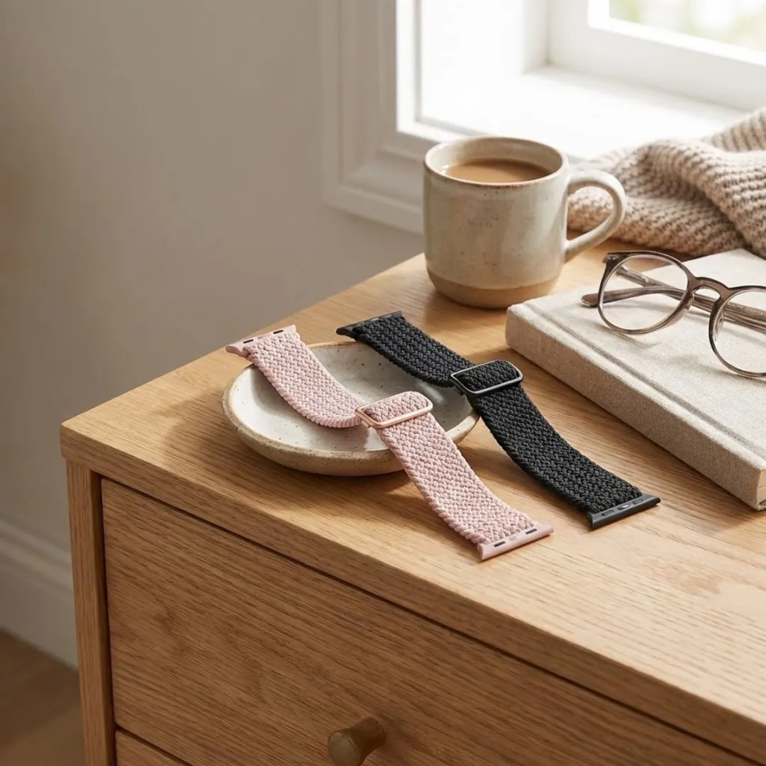 NUVEX Horlogeband Apple Watch 2 Stuks - Roze/Zwart - One Size