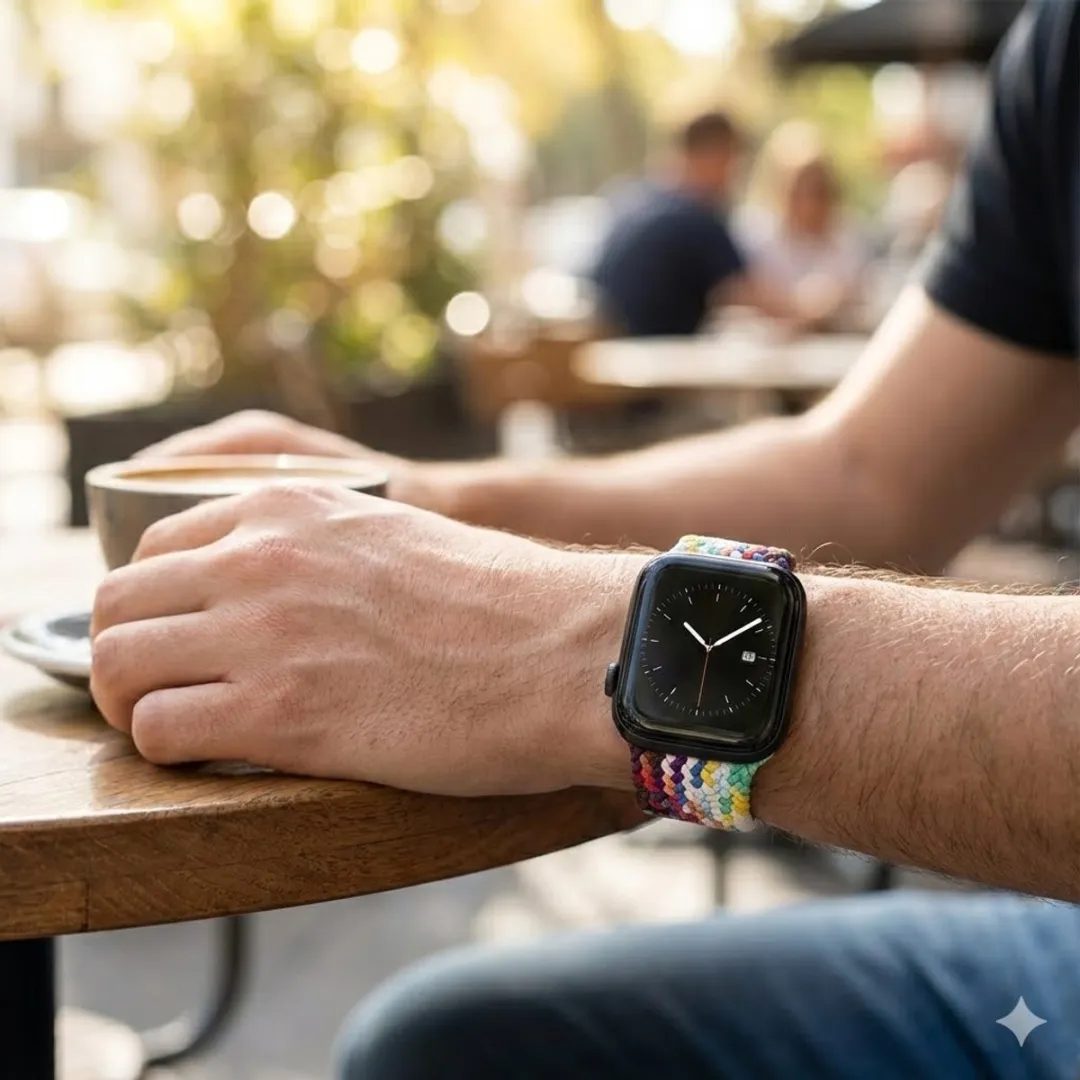 NUVEX Gemengde Kleur Nylon Horlogebandje Apple Watch - One Size - Roze Verloop