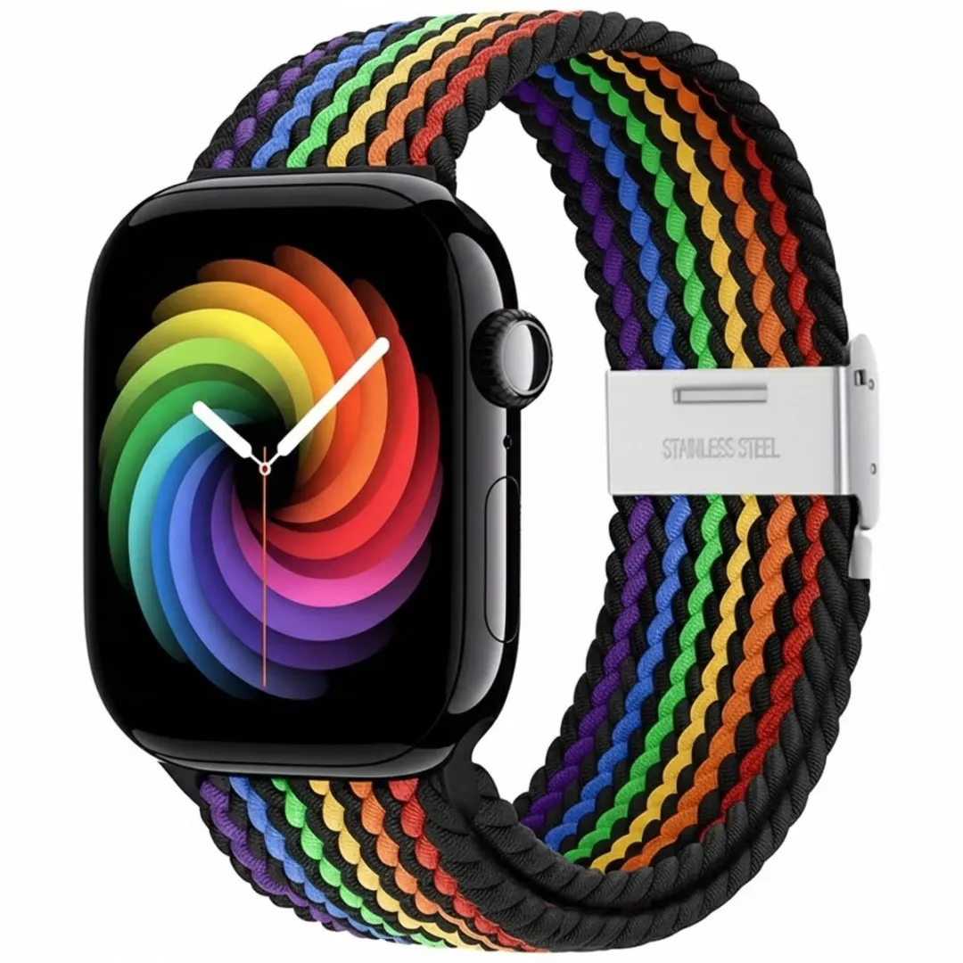 NUVEX Gemengde Kleur Nylon Horlogebandje Apple Watch - One Size - Roze Verloop