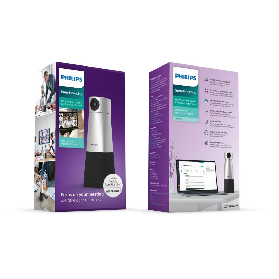 Philips SmartMeeting PSE0550 Conferentieset - 4K Camera & 360° Microfoon - Zwart - afbeelding 6 van 6