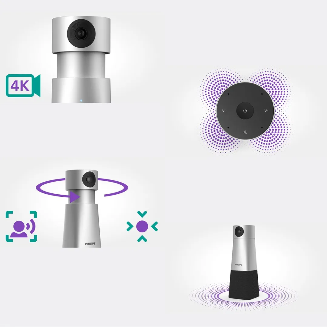 Philips SmartMeeting PSE0550 Conferentieset - 4K Camera & 360° Microfoon - Zwart