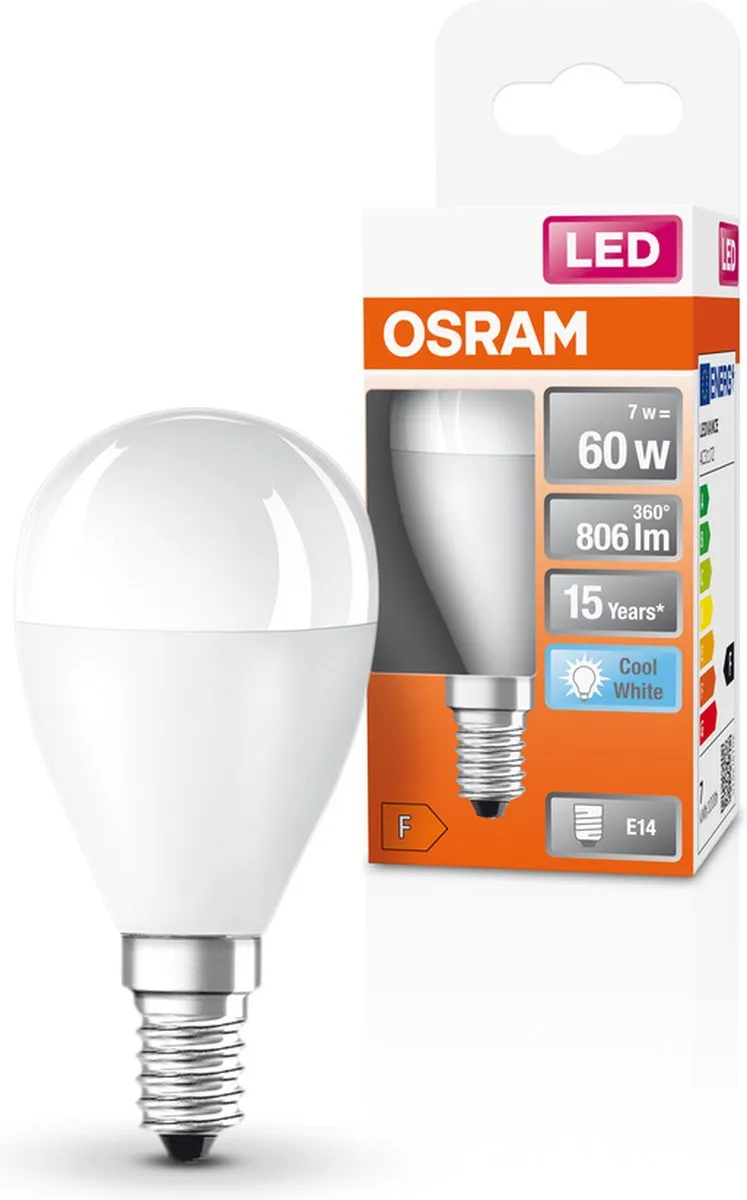 Osram LED Miniball E14 7.5W 4000K Koelwit - Mat