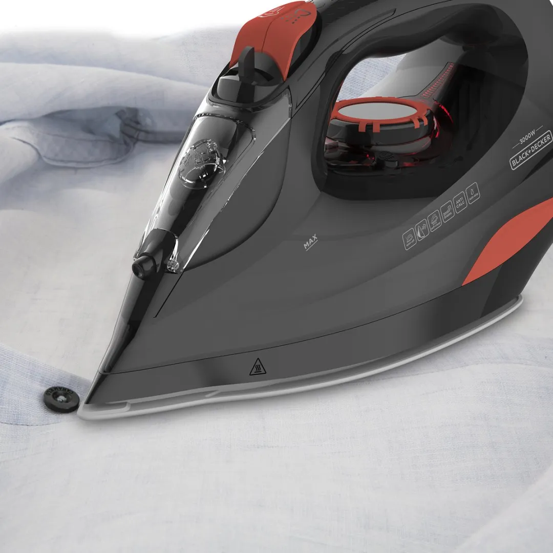 BLACK+DECKER BXIR3000E Stoomstrijkijzer 3000W - 420ml - Zwart/Rood