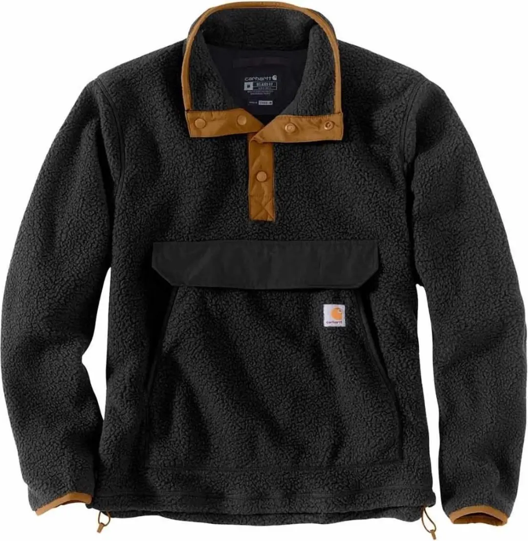 Carhartt Relaxed Fit Fleece Pullover Heren - Zwart - afbeelding 2 van 6