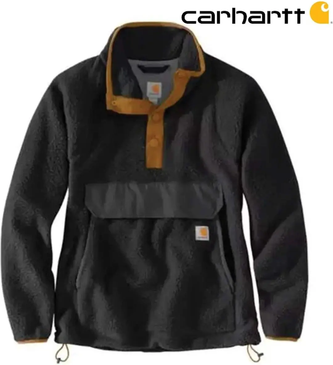 Carhartt Relaxed Fit Fleece Pullover Heren - Zwart - afbeelding 6 van 6
