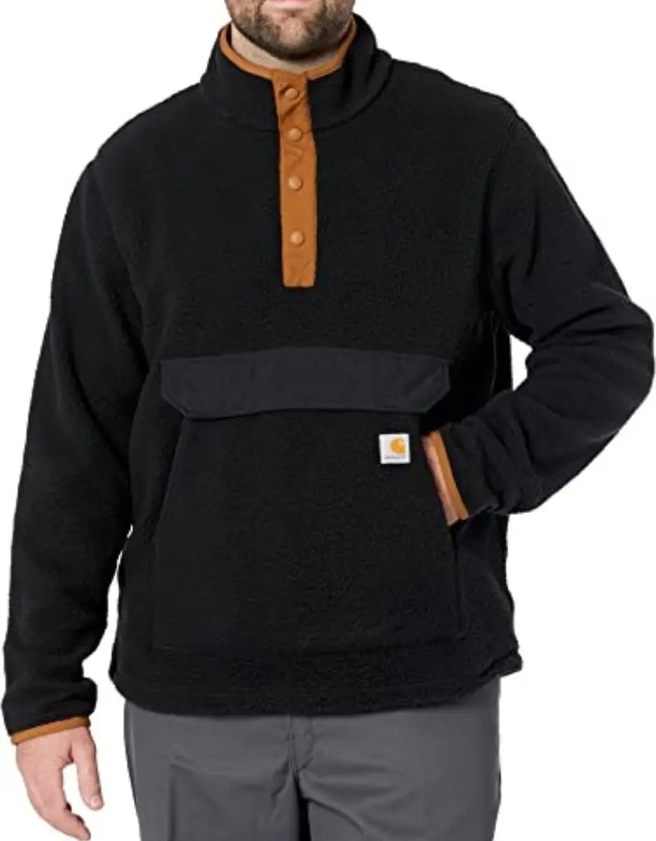 Carhartt Relaxed Fit Fleece Pullover Heren - Zwart - afbeelding 4 van 6