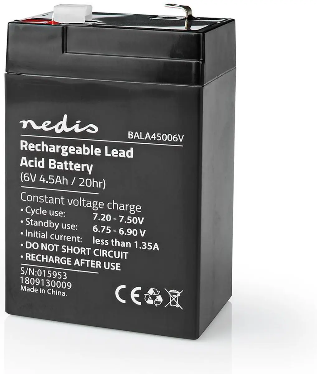 Nedis Oplaadbare Loodaccu BALA45006V - 6V - 4500mAh - afbeelding 6 van 6
