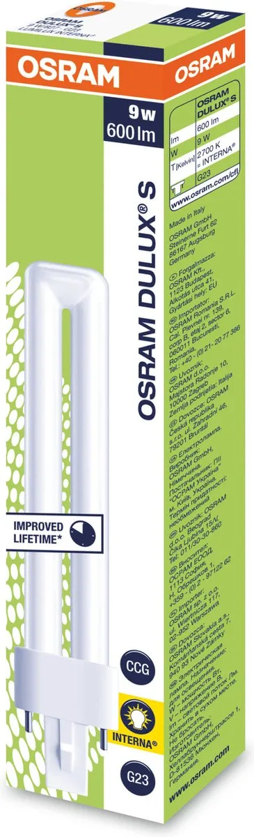 Osram Dulux S 9W 827 Zeer Warm Wit - 2 Pin - afbeelding 6 van 6