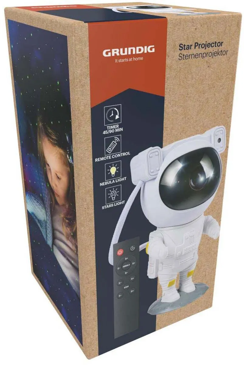 Grundig - Sterrenprojector - Astronaut - Kinderkamer - Wit - Inclusief afstandsbediening