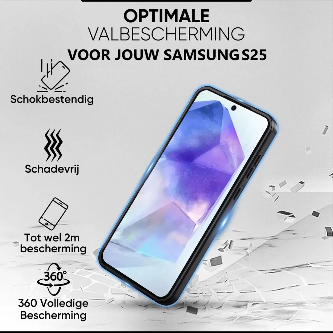 NUVEX Hoesje Samsung Galaxy S25 - Anti-Shock Zwart