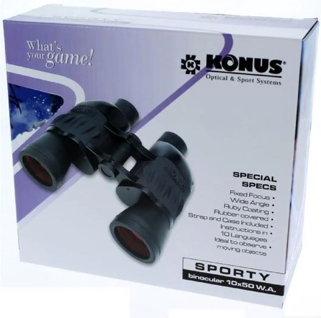 Konus Verrekijker Sporty 10x50 WA - Zwart - afbeelding 4 van 5