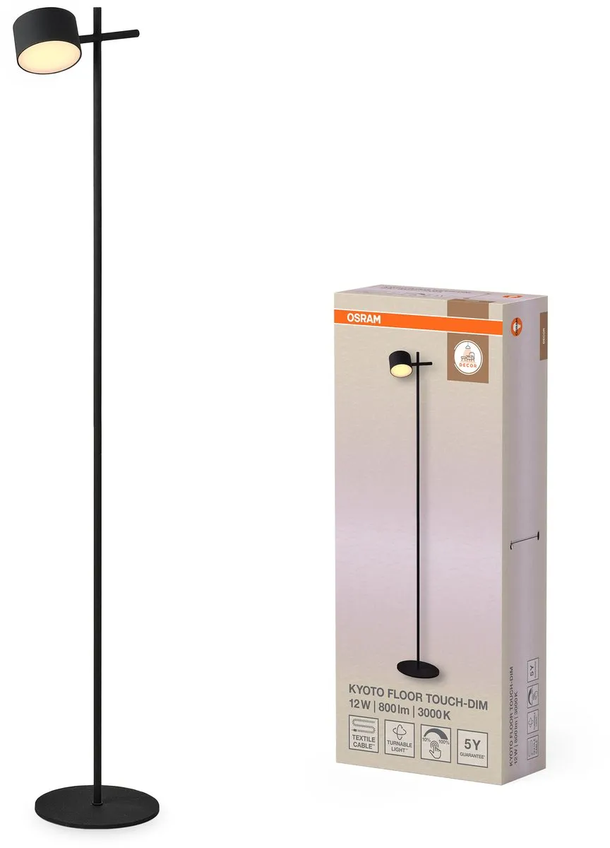 Osram Decor Kyoto LED Vloerlamp 12W 3000K - Zwart