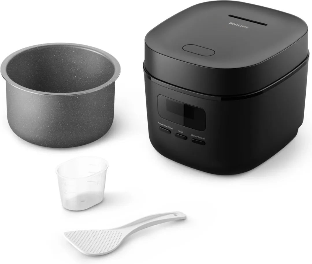 Philips 3000 Series Mini Rijstkoker HD3080/80 - 5 Programma's - 1.8L - Zwart