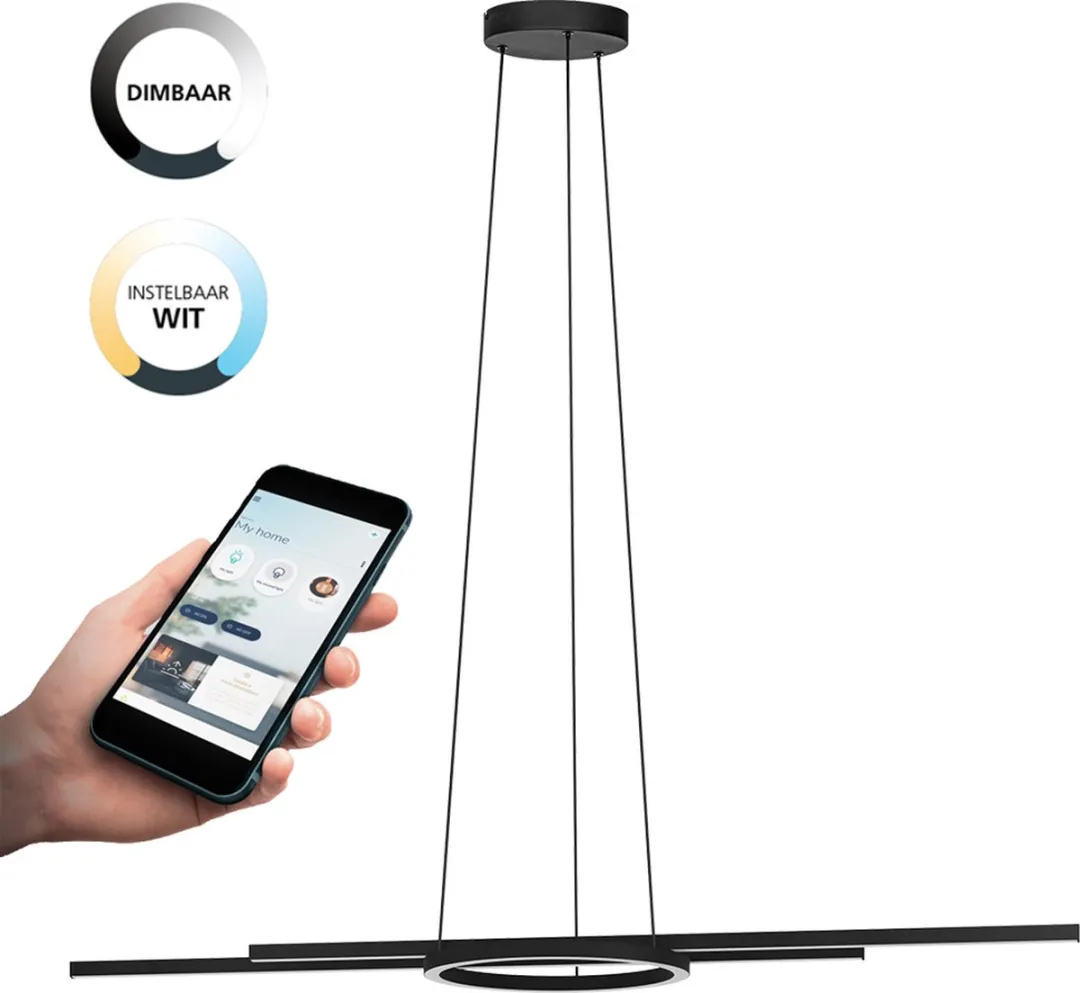 EGLO connect.z Zillerio-Z Smart Hanglamp 116cm - Zwart/Wit