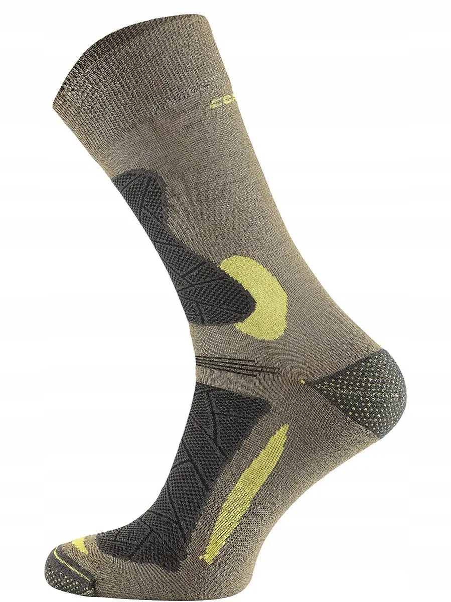 Comodo Trekking Sokken Ultra Light Merino Wol 70% Khaki Maat 35-38