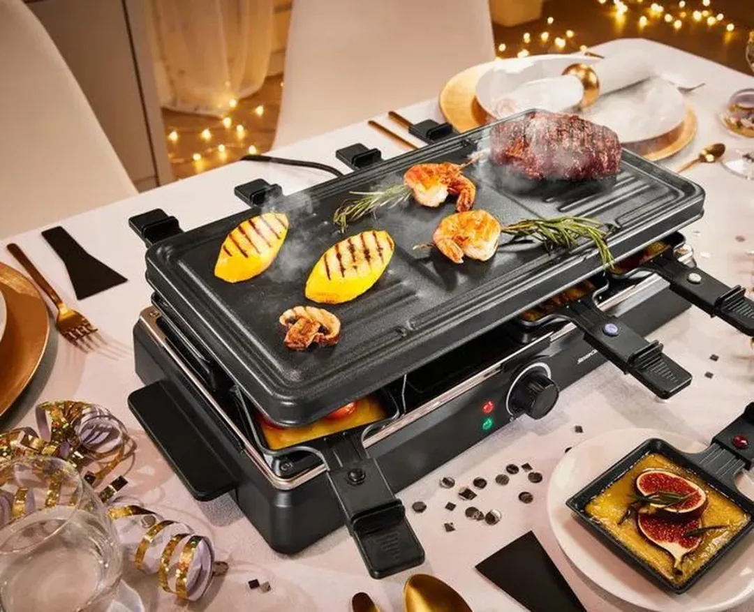 Silvercrest Gourmetset 1300W - 8 Pannen - Zwart
