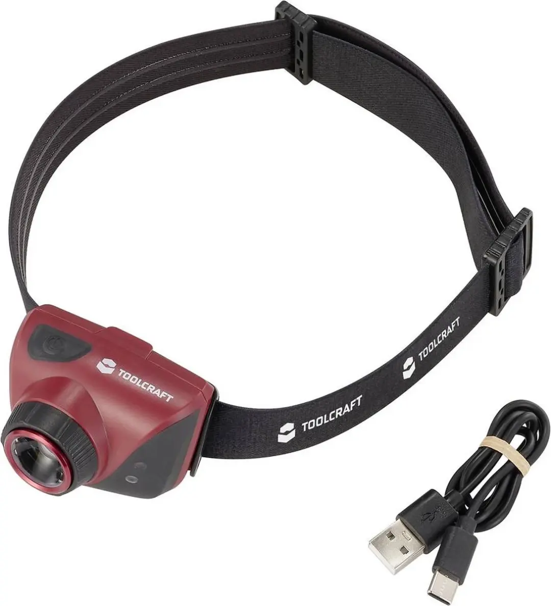 TOOLCRAFT TO-9581292 LED Hoofdlamp - 580 lm - Zwart/Rood - afbeelding 2 van 4