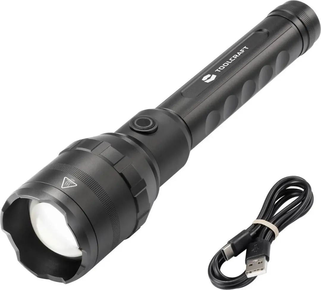TOOLCRAFT TO-8578257 Zaklamp LED - 8000 lm - Zwart - afbeelding 2 van 4