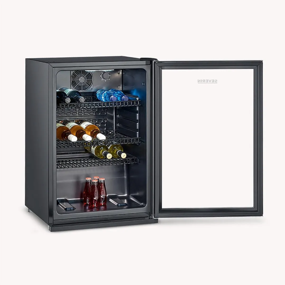 Severin FKS 8840 Flessenkoelkast 125L - 56x0,33L - Zwart/RVS