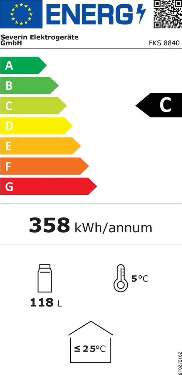 Severin FKS 8840 Flessenkoelkast 125L - 56x0,33L - Zwart/RVS