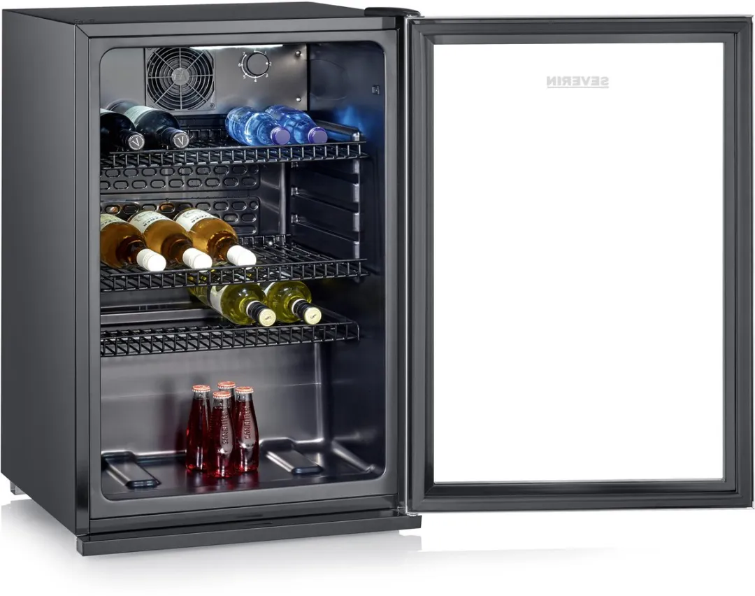 Severin FKS 8840 Flessenkoelkast 125L - 56x0,33L - Zwart/RVS