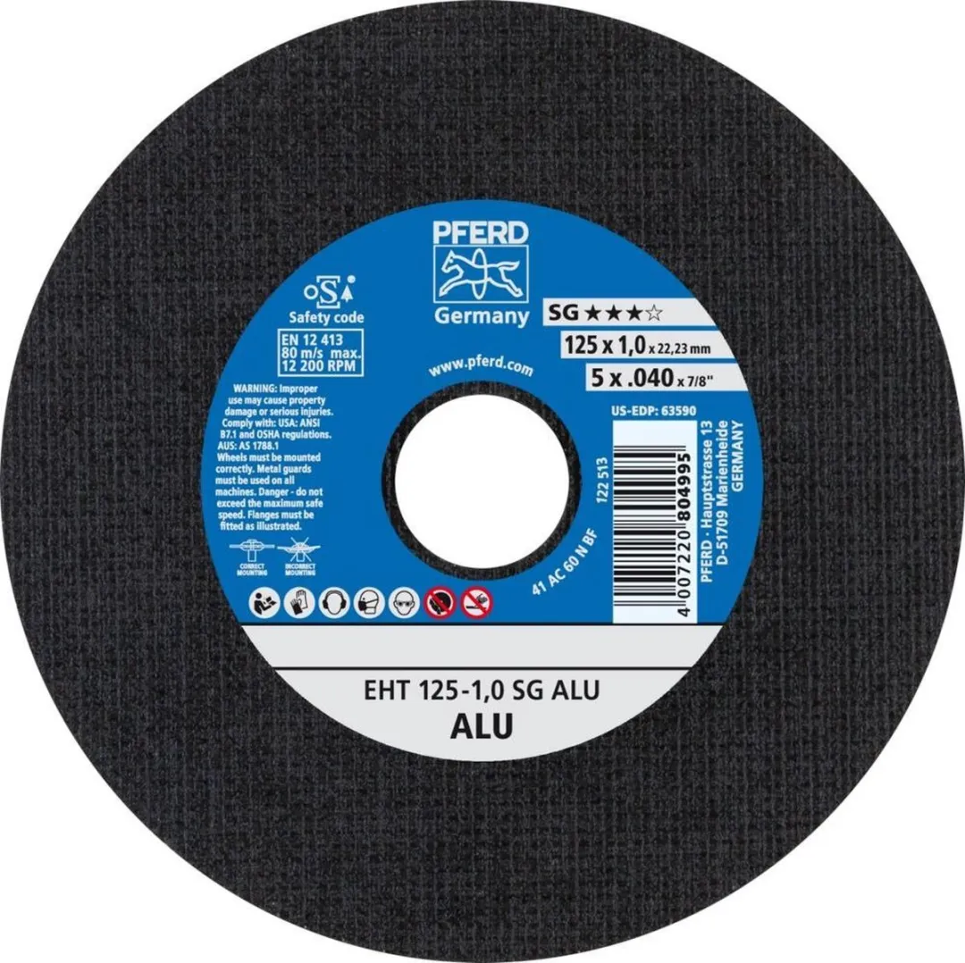 Pferd EHT 125-1,0 SG ALU Doorslijpschijf 125mm