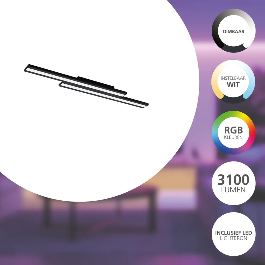 EGLO connect.z Saliteras-Z Plafondlamp - 2765K - Zwart