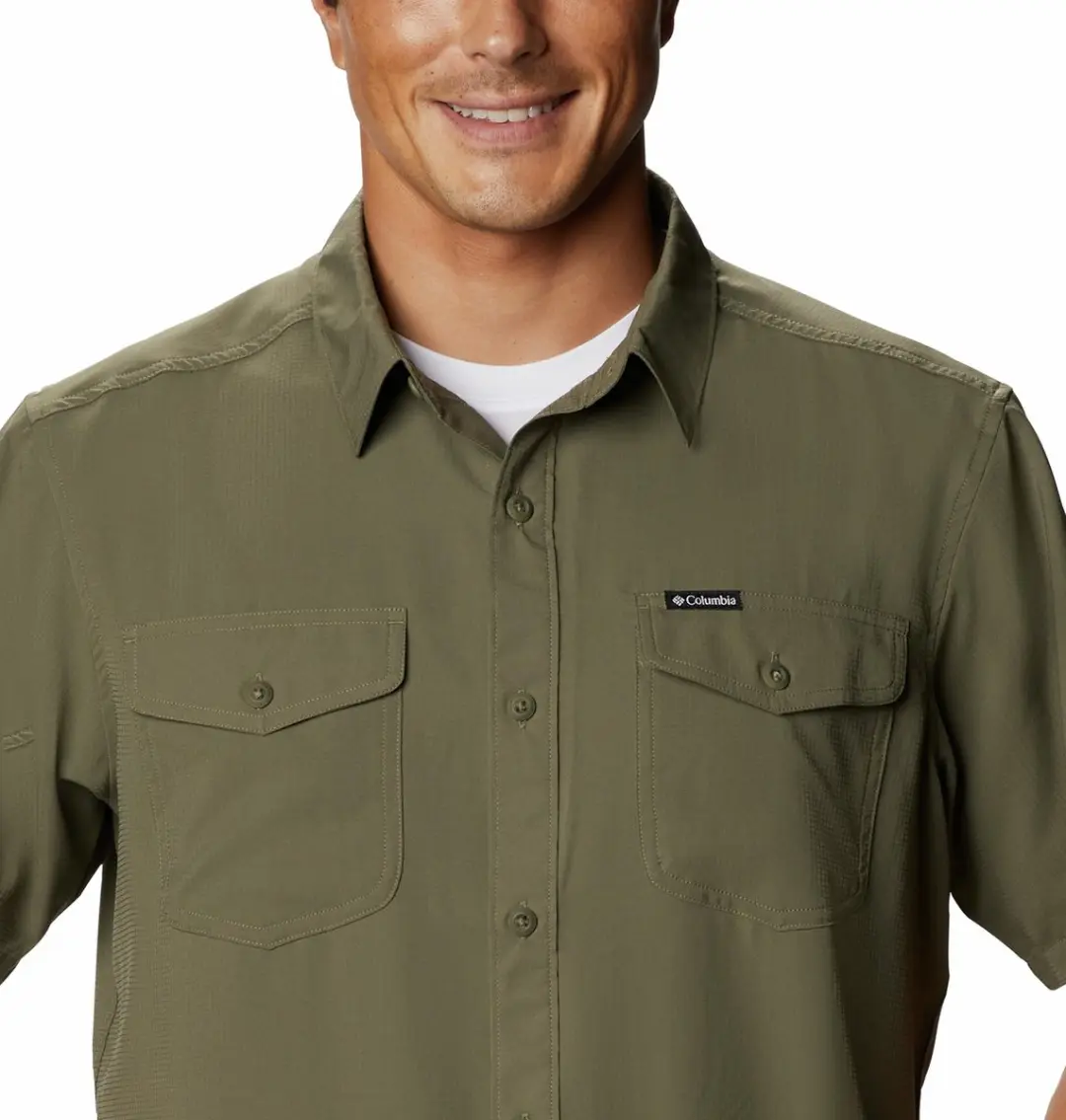 Columbia Utilizer II Solid Short Sleeve Shirt - Stone Green - Heren - Maat M
