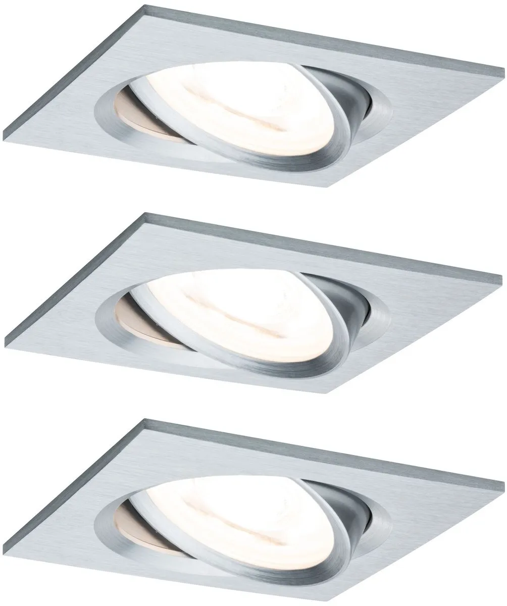 Paulmann Nova LED Inbouwlamp Basisset 3x6,5W GU10 2700K - 3x460lm - Alu gedraaid