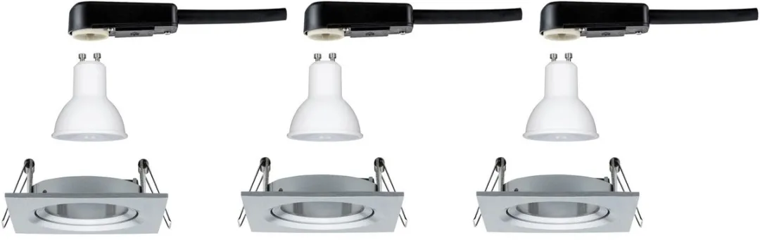 Paulmann Nova LED Inbouwlamp Basisset 3x6,5W GU10 2700K - 3x460lm - Alu gedraaid - afbeelding 6 van 6