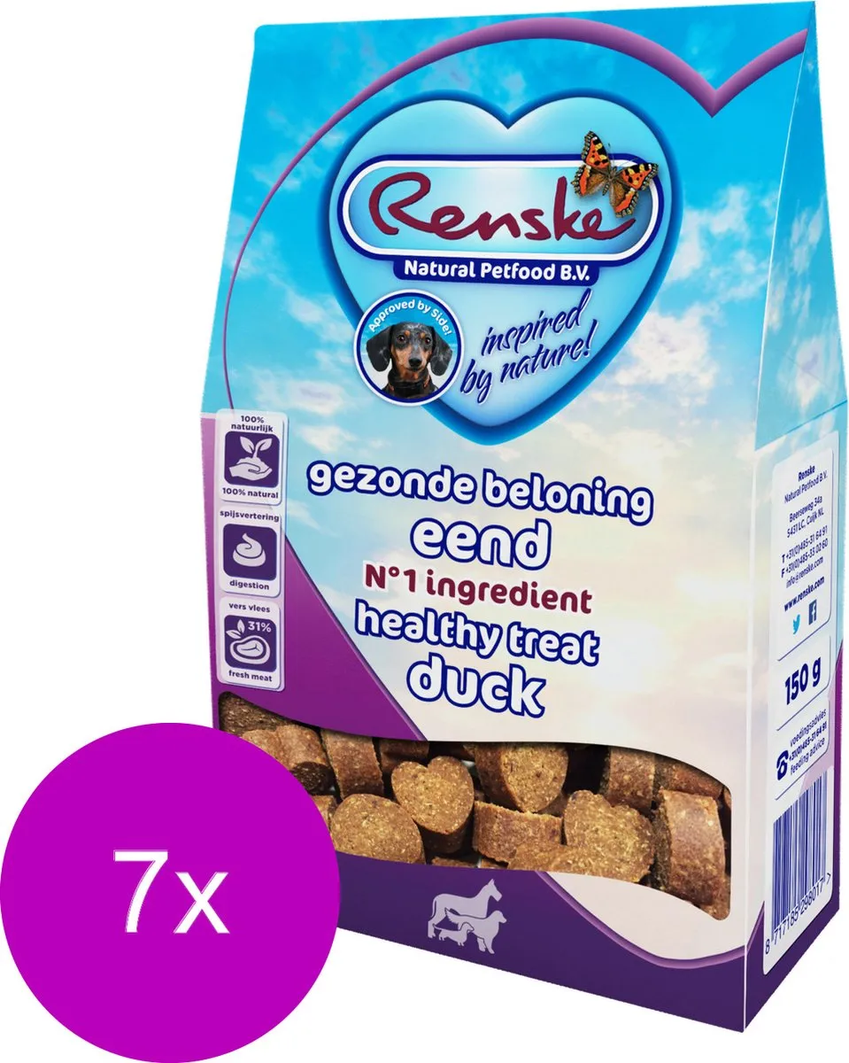 Renske Gezonde Beloning Hartjes Hondensnacks - 7 Stuks